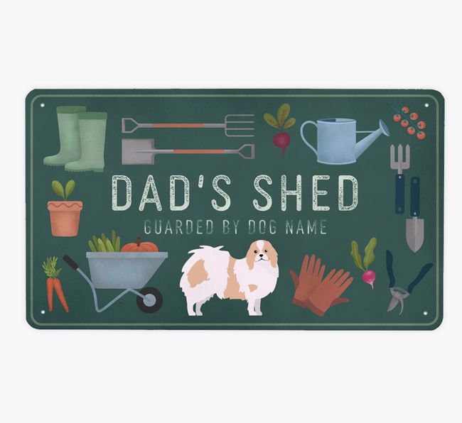 Dad's Shed: Personalised {breedFullName} Metal Garden Sign